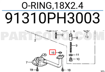 Honda 91310PH3003 O-RING,18X2.4