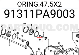Honda 91311PA9003 ORING,47.5X2