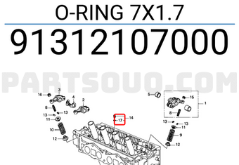 Honda 91312107000 O-RING 7X1.7