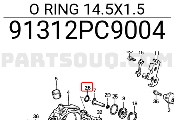 Honda 91312PC9004 O RING 14.5X1.5