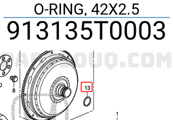 Honda 913135T0003 O-RING, 42X2.5