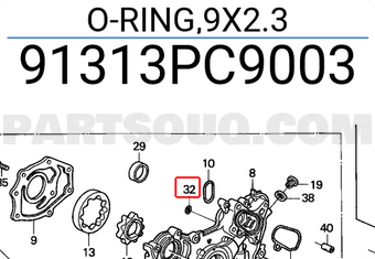 Honda 91313PC9003 O-RING,9X2.3