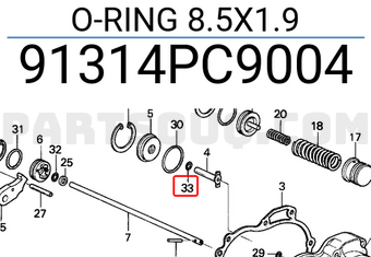 Honda 91314PC9004 O-RING 8.5X1.9