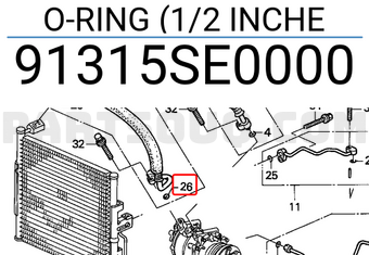 Honda 91315SE0000 O-RING (1/2 INCHE