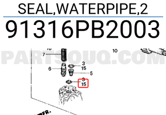 Honda 91316PB2003 SEAL,WATERPIPE,2