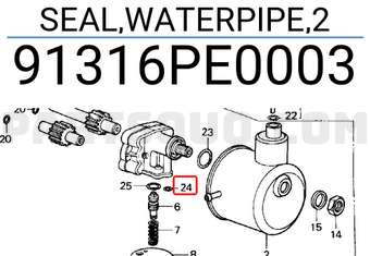 Honda 91316PE0003 SEAL,WATERPIPE,2