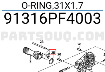 Honda 91316PF4003 O-RING,31X1.7