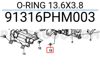 Honda 91316PHM003 O-RING 13.6X3.8