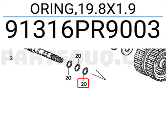 Honda 91316PR9003 ORING,19.8X1.9