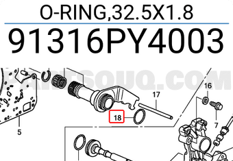 Honda 91316PY4003 O-RING,32.5X1.8