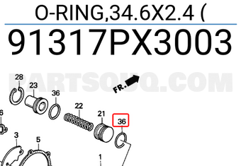 Honda 91317PX3003 O-RING,34.6X2.4
