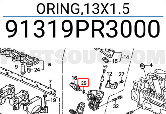 Honda 91319PR3000 ORING,13X1.5