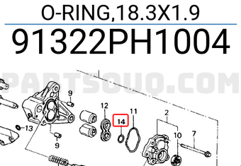 Honda 91322PH1004 O-RING,18.3X1.9