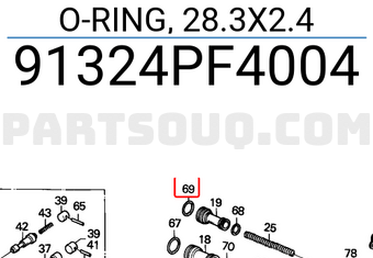 Honda 91324PF4004 O-RING, 28.3X2.4