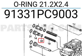 Honda 91331PC9003 O-RING 21.2X2.4