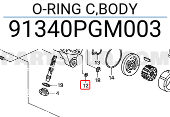 Honda 91340PGM003 O-RING C,BODY
