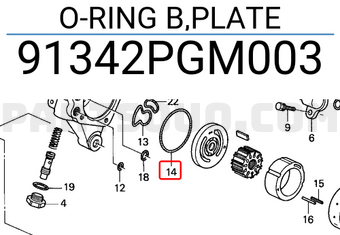 Honda 91342PGM003 O-RING B,PLATE