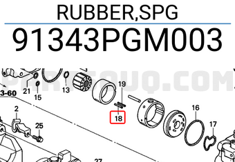 Honda 91343PGM003 RUBBER,SPG