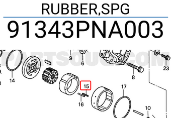 Honda 91343PNA003 RUBBER,SPG