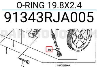 Honda 91343RJA005 O-RING 19.8X2.4