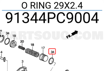 Honda 91344PC9004 O RING 29X2.4