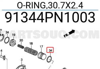 Honda 91344PN1003 O-RING,30.7X2.4