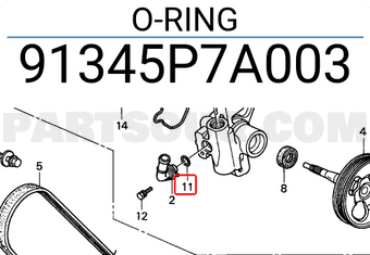 Honda 91345P7A003 O-RING
