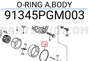 Honda 91345PGM003 O-RING A,BODY