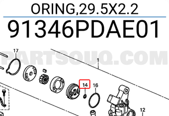 Honda 91346PDAE01 ORING,29.5X2.2