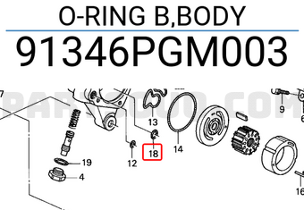 Honda 91346PGM003 O-RING B,BODY