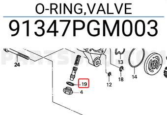 Honda 91347PGM003 O-RING,VALVE