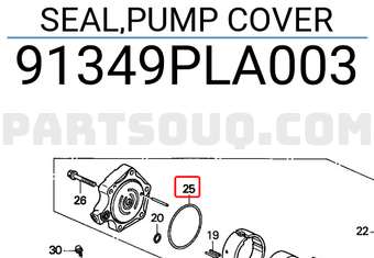 Honda 91349PLA003 SEAL,PUMP COVER