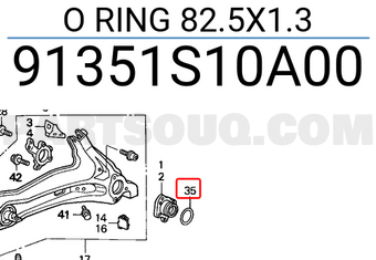 Honda 91351S10A00 O RING 82.5X1.3
