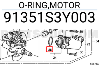 Honda 91351S3Y003 O-RING,MOTOR