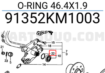 Honda 91352KM1003 O-RING 46.4X1.9