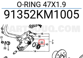 Honda 91352KM1005 O-RING 47X1.9