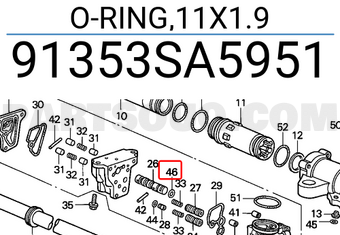 Honda 91353SA5951 O-RING,11X1.9