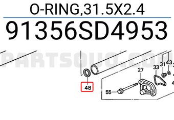 Honda 91356SD4953 O-RING,31.5X2.4