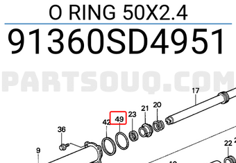 Honda 91360SD4951 O RING 50X2.4