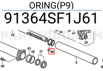 Honda 91364SF1J61 ORING(P9)
