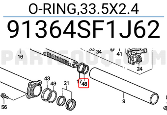 Honda 91364SF1J62 O-RING,33.5X2.4