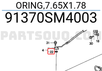 Honda 91370SM4003 ORING,7.65X1.78