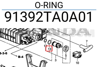 Honda 91392TA0A01 O-RING