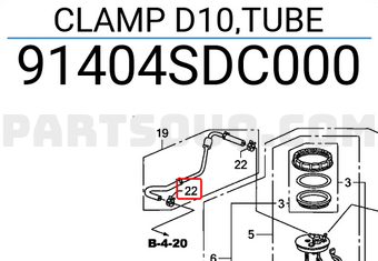 Honda 91404SDC000 CLAMP D10,TUBE
