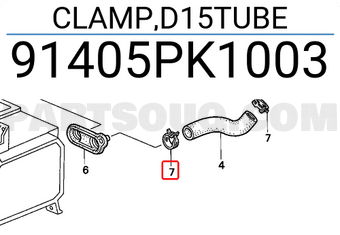 Honda 91405PK1003 CLAMP,D15TUBE
