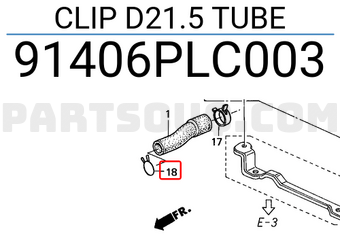 Honda 91406PLC003 CLIP D21.5 TUBE