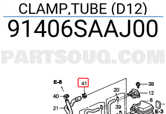 Honda 91406SAAJ00 CLAMP,TUBE (D12)