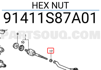 Honda 91411S87A01 HEX NUT