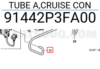 Honda 91442P3FA00 TUBE A,CRUISE CON