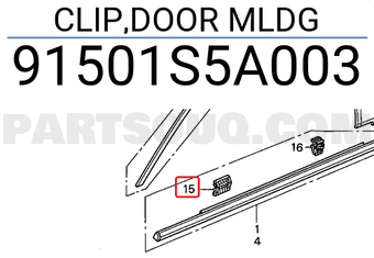 Honda 91501S5A003 CLIP,DOOR MLDG